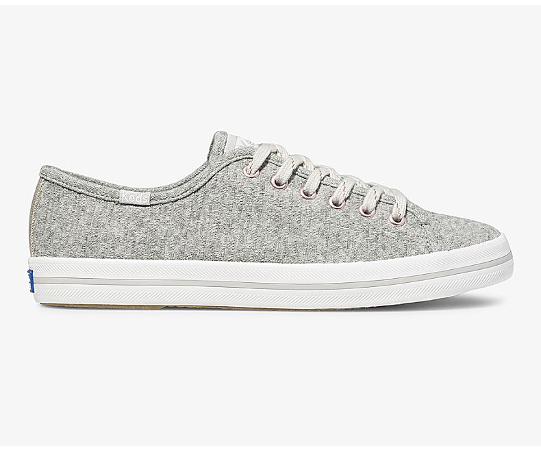 Keds Womens Grey Lace Up Shoes - Keds Kickstart Triangle Jersey 385BXIMAG